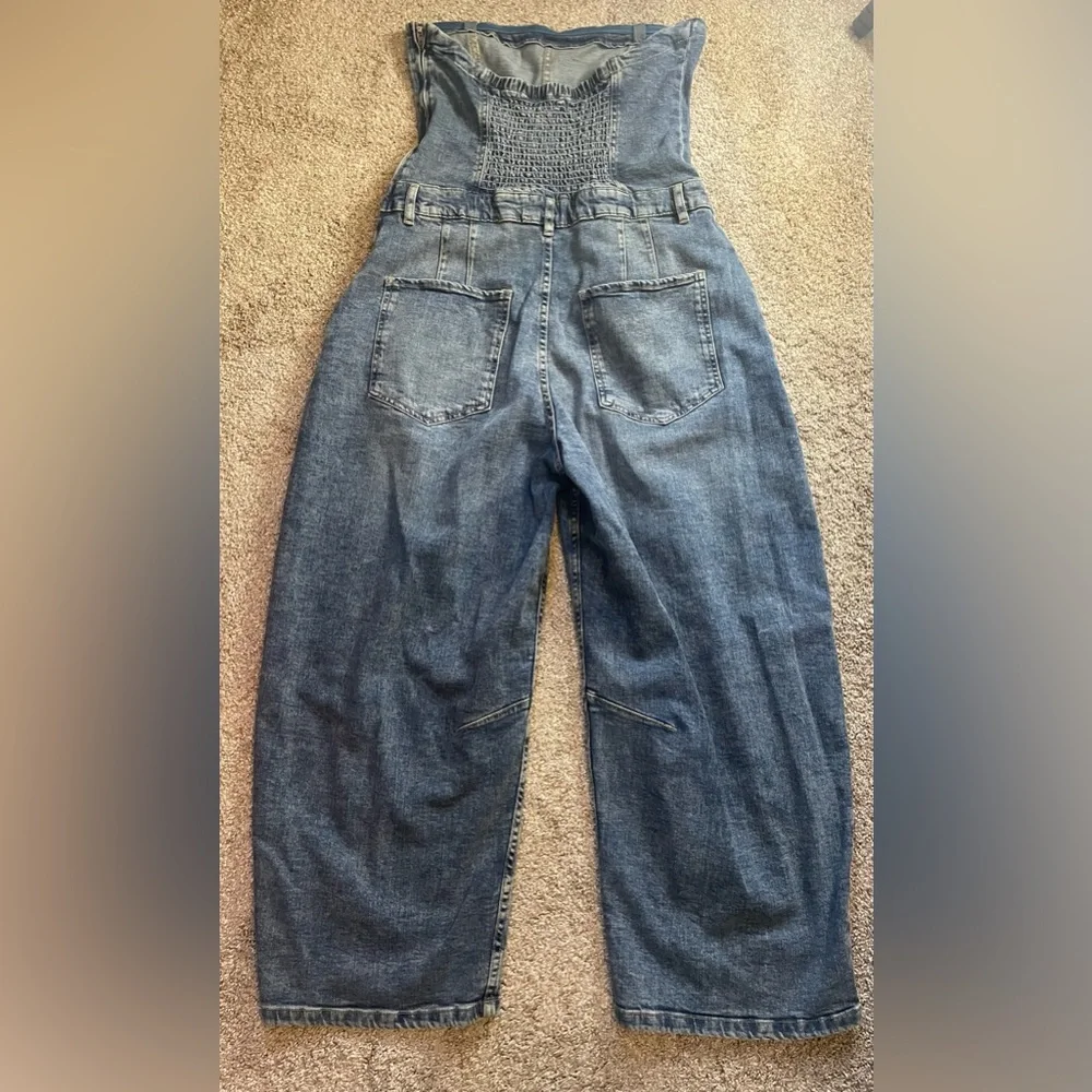 We The Free - Je Suis Pret Barrel Denim Jumpsuit - Size large - Picture 4 of 13